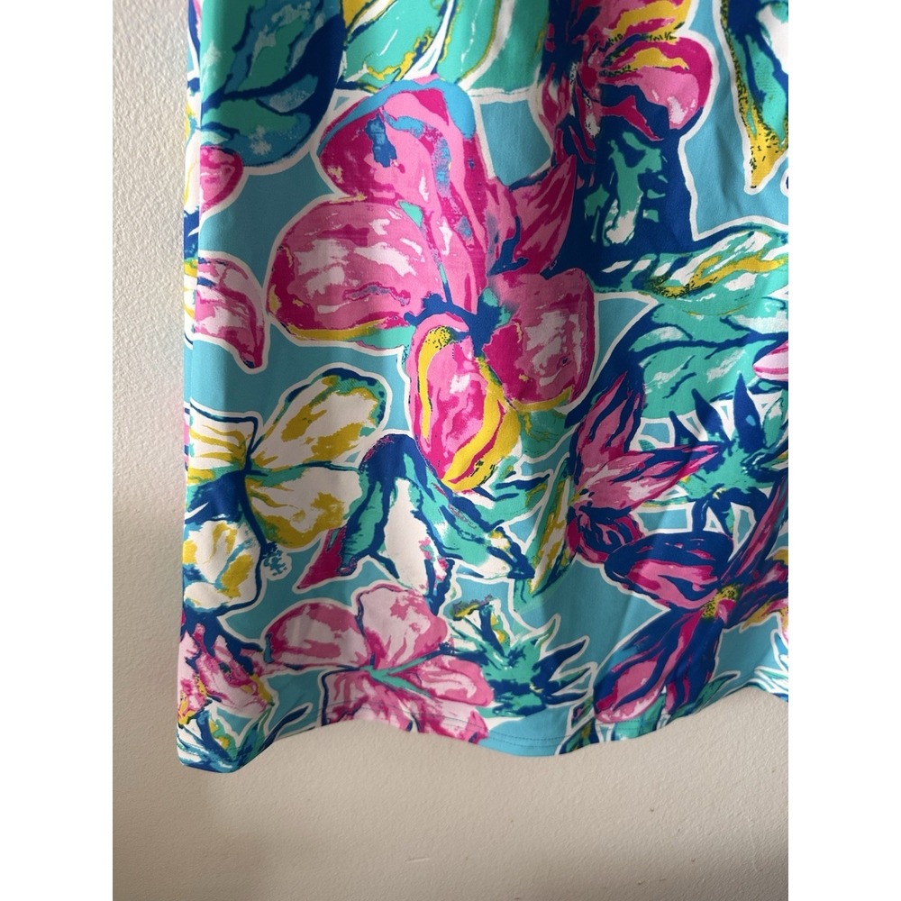 Aryeh Shift Dress Womens M Blue Pink Floral Preppy Resort Bright Colors Beach - Picture 2 of 10
